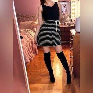 Ardene Black and White Striped Mini Dress
